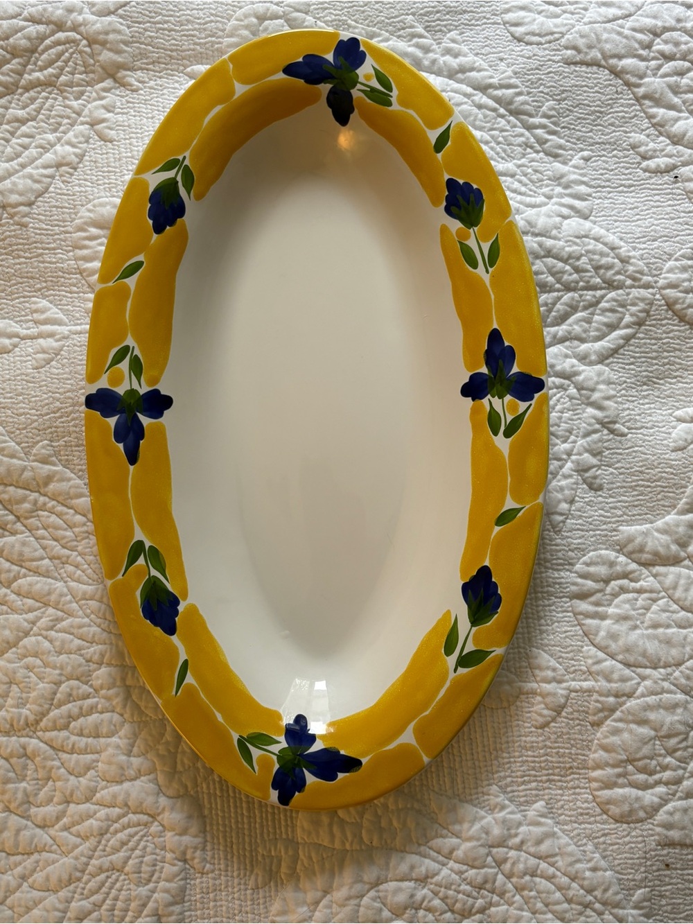 DANSK St. Tropez Hand Painted Oval Serving Platter Portugal Discontinued